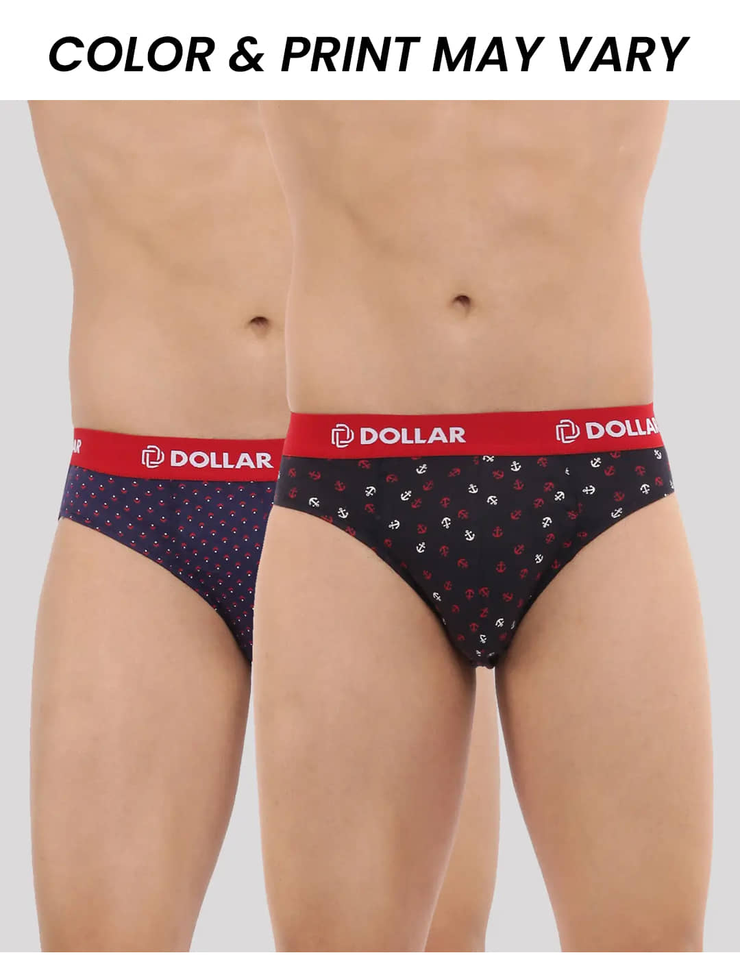 Dollar Bigboss Men's Pack of 2 Combed Cotton Printed Brief (Colour May Vary)