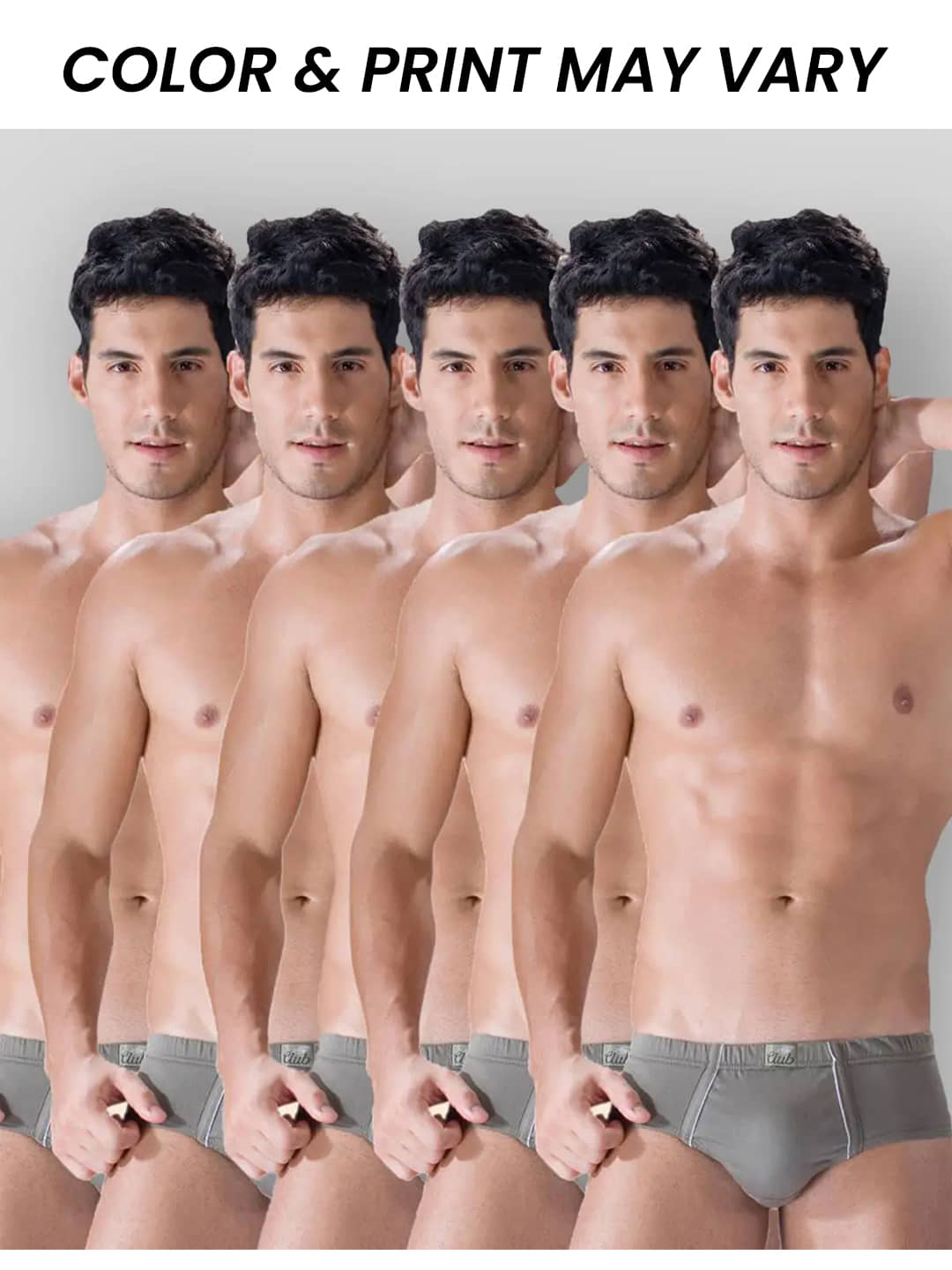 Dollar Bigboss Men's Pack of 5 Combed Cotton Solid Brief With Anti-Microbial Odour Control (Colour May Vary)