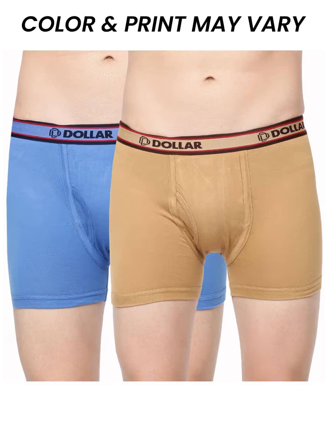 Dollar Bigboss Men's Pack of 2 Solid Combed Cotton Interlock Trunk (Colour May Vary)