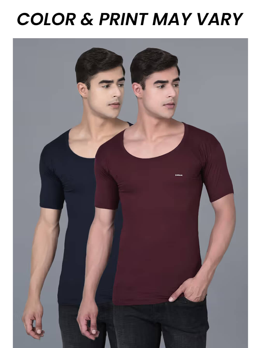 Dollar Bigboss Men's Pack of 2 Solid Combed Cotton Shrinkless Vest (Colour May Vary) - Nightwear & Loungewear | Buy online on ZillyBuy