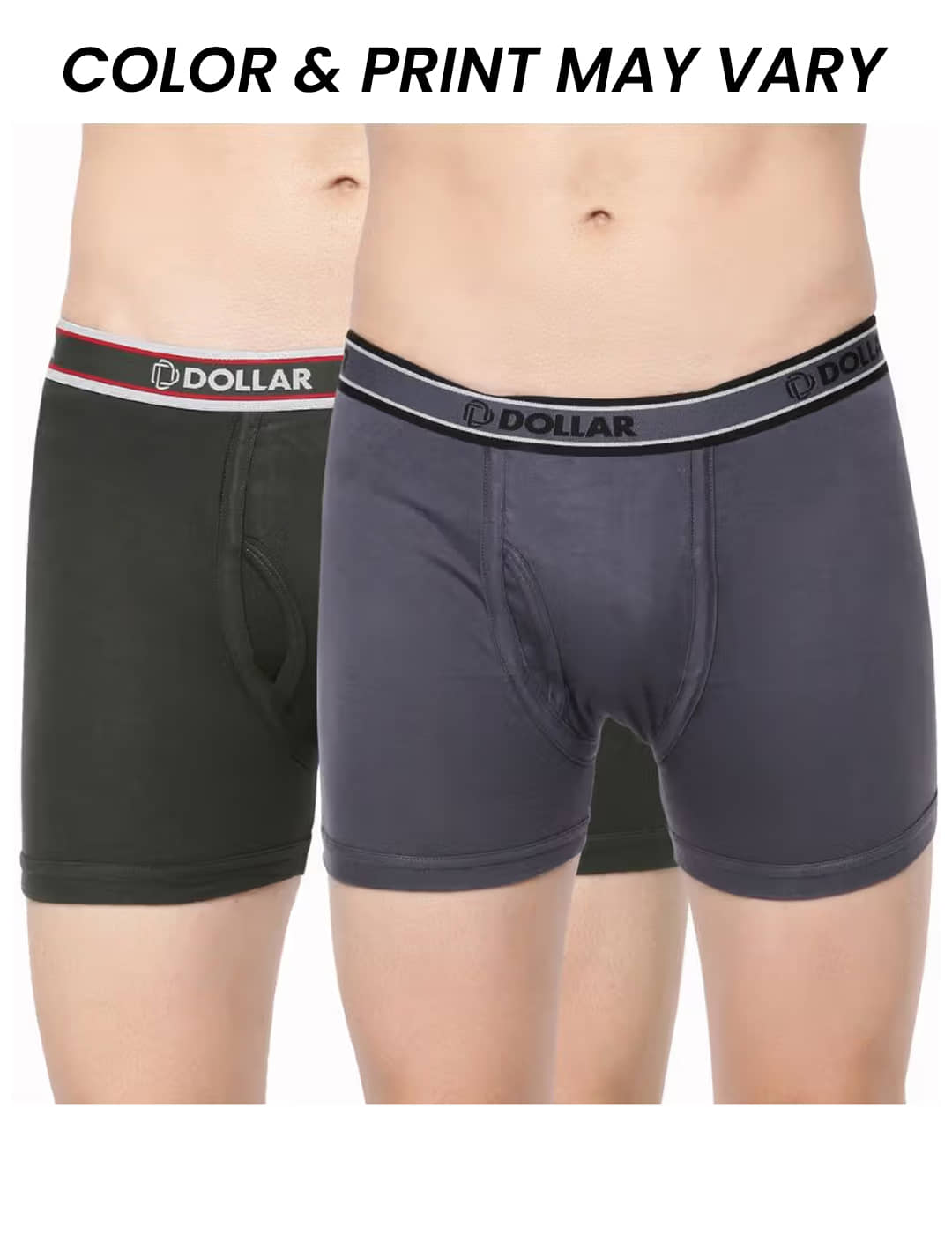 Dollar Bigboss Men's Pack of 2 Solid Combed Cotton Classy Trunk With Fly Front Access (Colour May Vary)