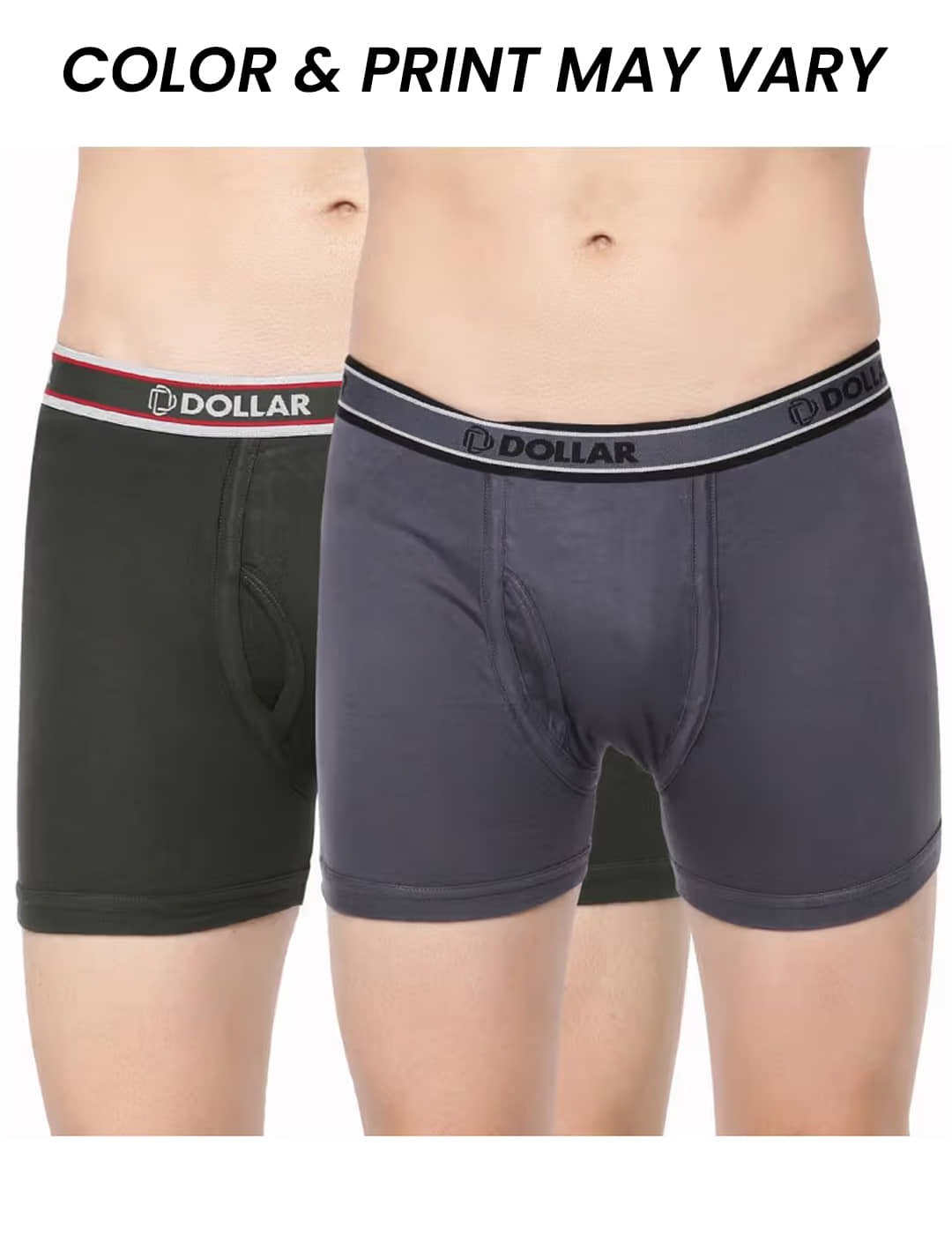 Dollar Bigboss Men's Pack of 2 Solid Combed Cotton Interlock Trunk (Colour May Vary)