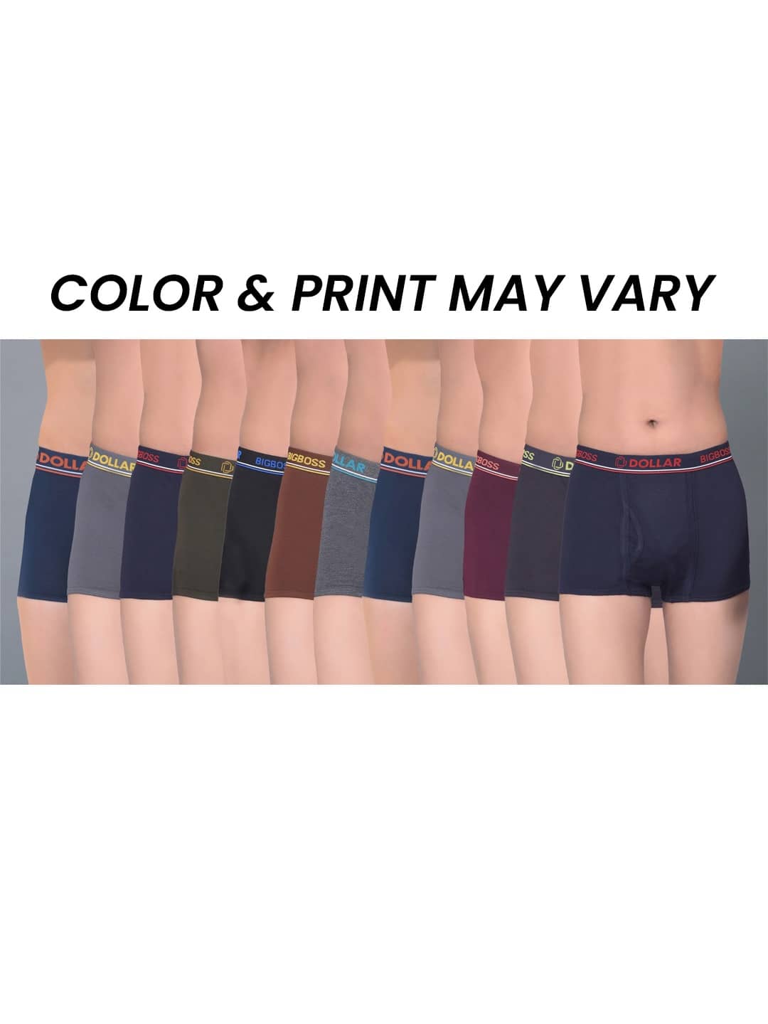 Dollar Bigboss Pack of 12 Boys Cotton Blend Trunks ( Multi Color ) - Nightwear & Loungewear | Buy online on ZillyBuy