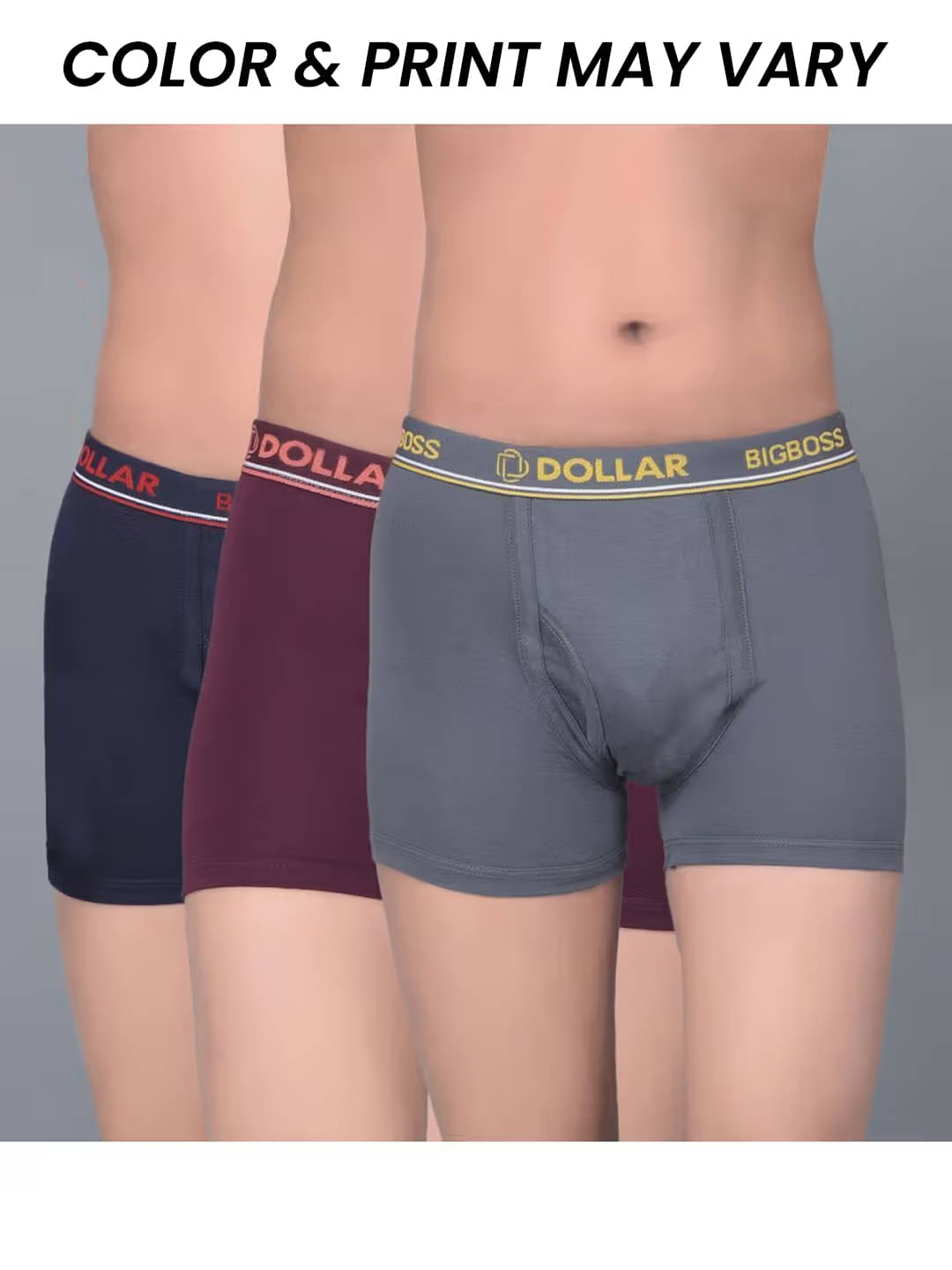     			Dollar Bigboss Pack of 3 Boys Cotton Blend Trunks ( Multi Color )