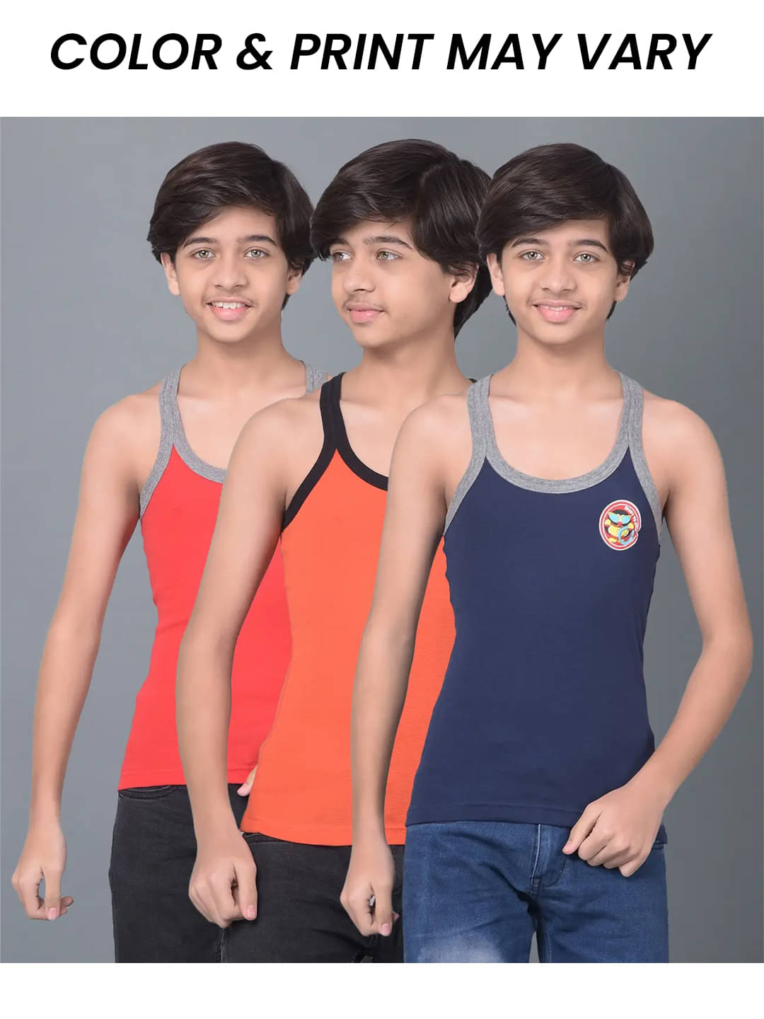     			Dollar Bigboss Pack of 3 Boys Cotton Blend ( Multi Color )