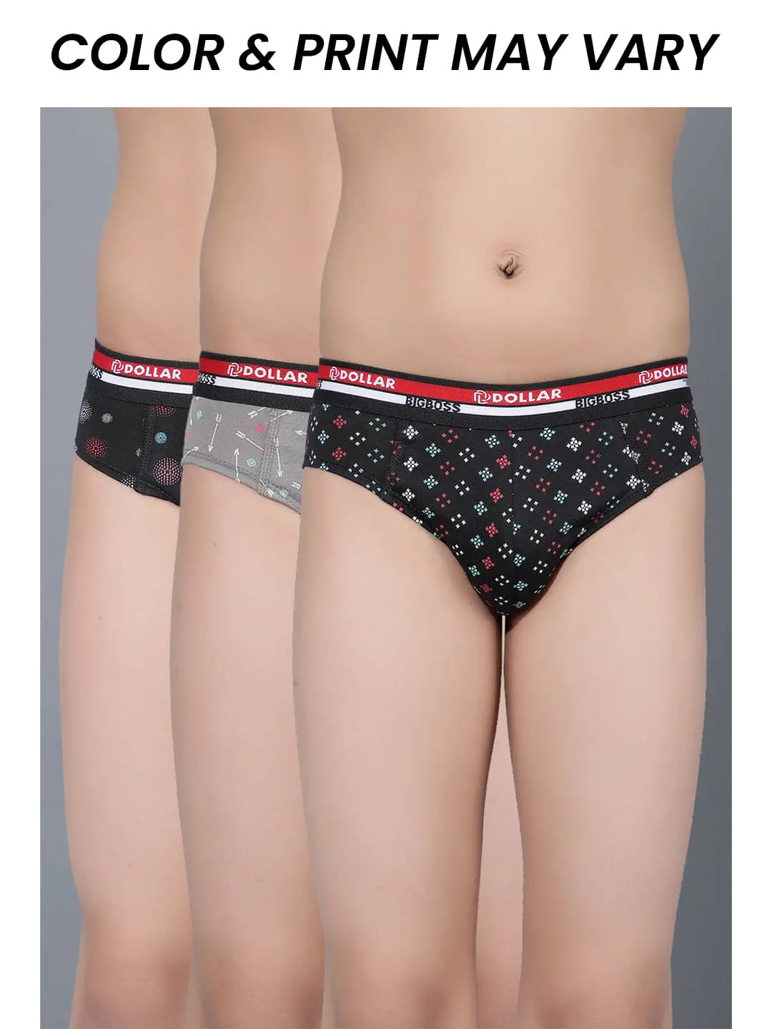     			Dollar Bigboss Pack of 3 Boys Cotton Blend Briefs ( Multi Color )