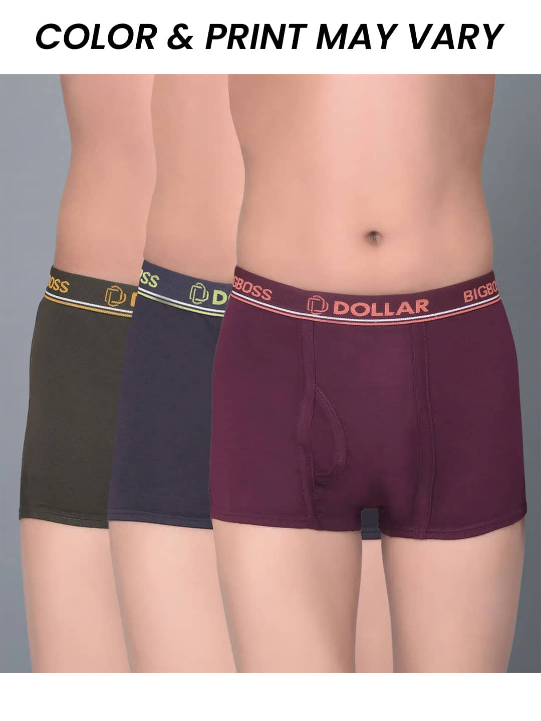 Dollar Bigboss Pack of 3 Boys Cotton Blend Trunks ( Multi Color ) - Nightwear & Loungewear | Buy online on ZillyBuy