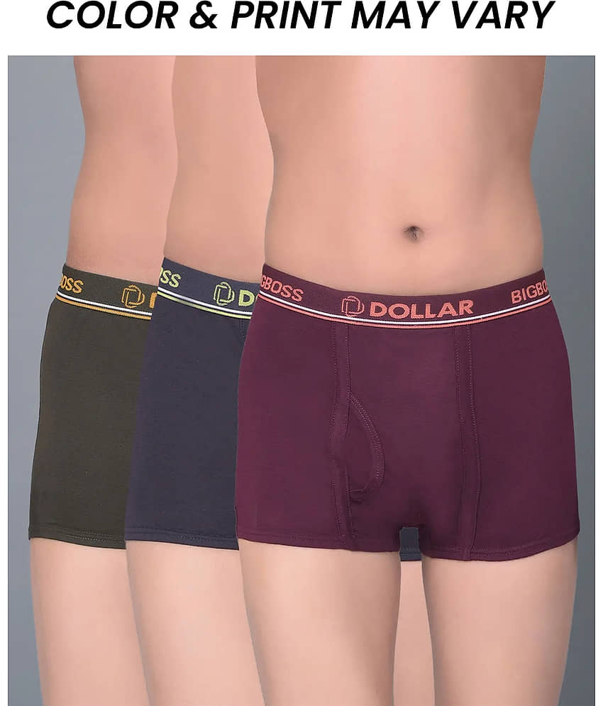 Dollar Bigboss Pack of 3 Boys Cotton Blend Trunks ( Multi Color ) - Nightwear & Loungewear | Buy online on ZillyBuy