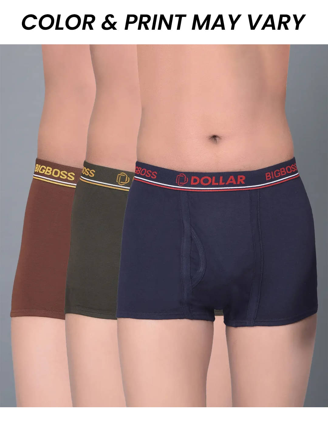     			Dollar Bigboss Pack of 3 Boys Cotton Blend Trunks ( Multi Color )