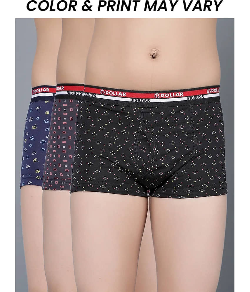 Dollar Bigboss Pack of 3 Boys Cotton Blend Trunks ( Multi Color ) - Nightwear & Loungewear | Buy online on ZillyBuy