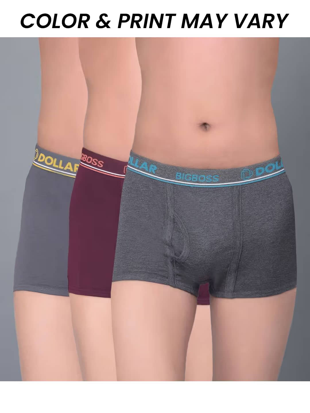 Dollar Bigboss Pack of 3 Boys Cotton Blend Trunks ( Multi Color ) - Nightwear & Loungewear | Buy online on ZillyBuy