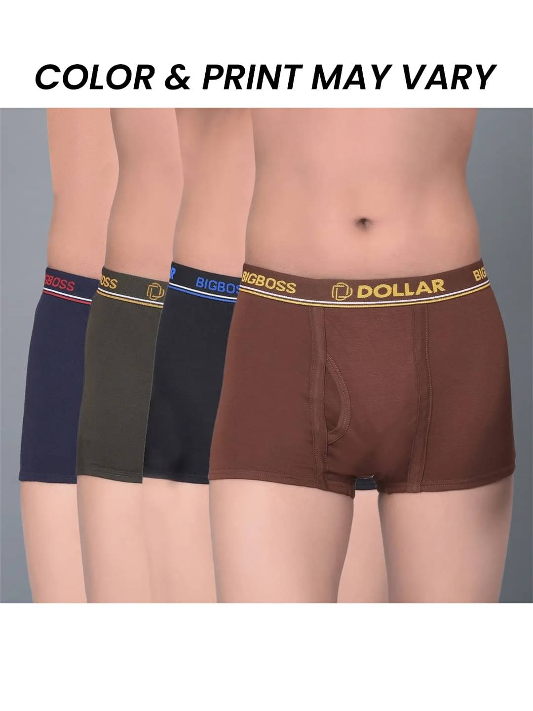     			Dollar Bigboss Pack of 4 Boys Cotton Blend Trunks ( Multi Color )