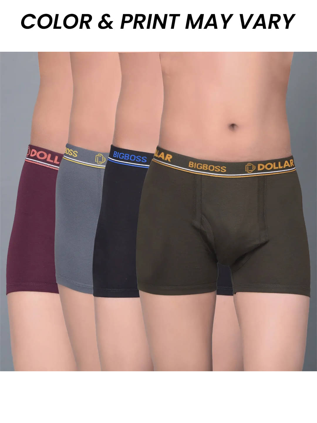     			Dollar Bigboss Pack of 4 Boys Cotton Blend Trunks ( Multi Color )