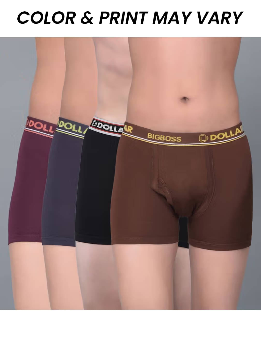     			Dollar Bigboss Pack of 4 Boys Cotton Blend Trunks ( Multi Color )