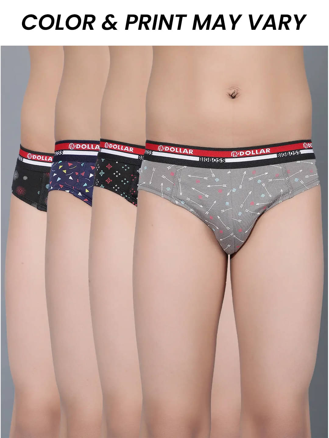     			Dollar Bigboss Pack of 4 Boys Cotton Blend Briefs ( Multi Color )