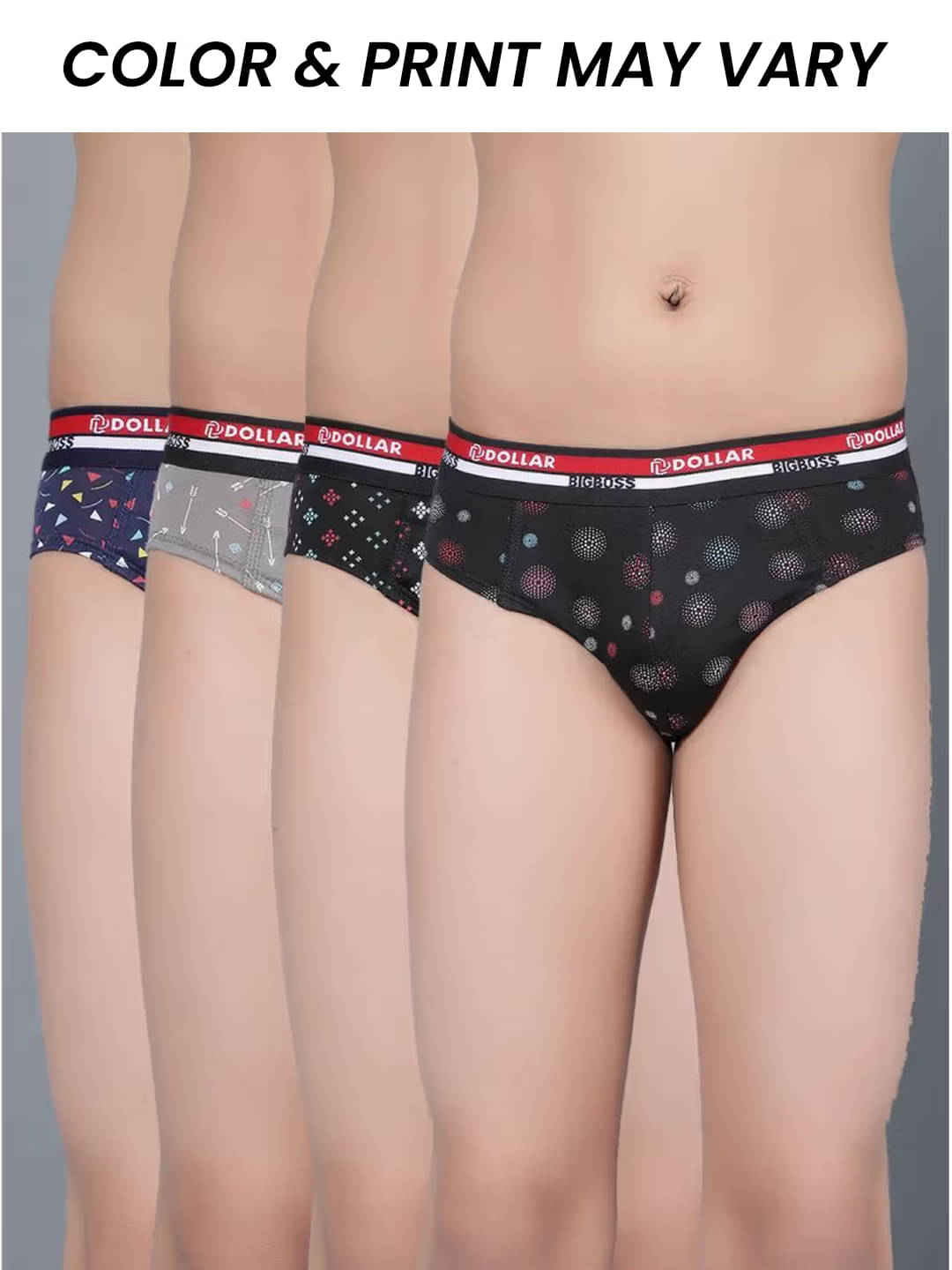     			Dollar Bigboss Pack of 4 Boys Cotton Blend Briefs ( Multi Color )