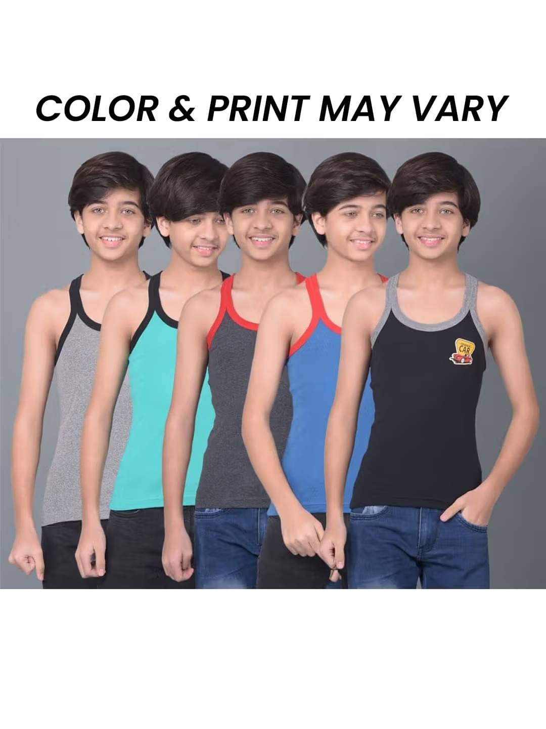     			Dollar Bigboss Pack of 5 Boys Cotton Blend ( Multi Color )