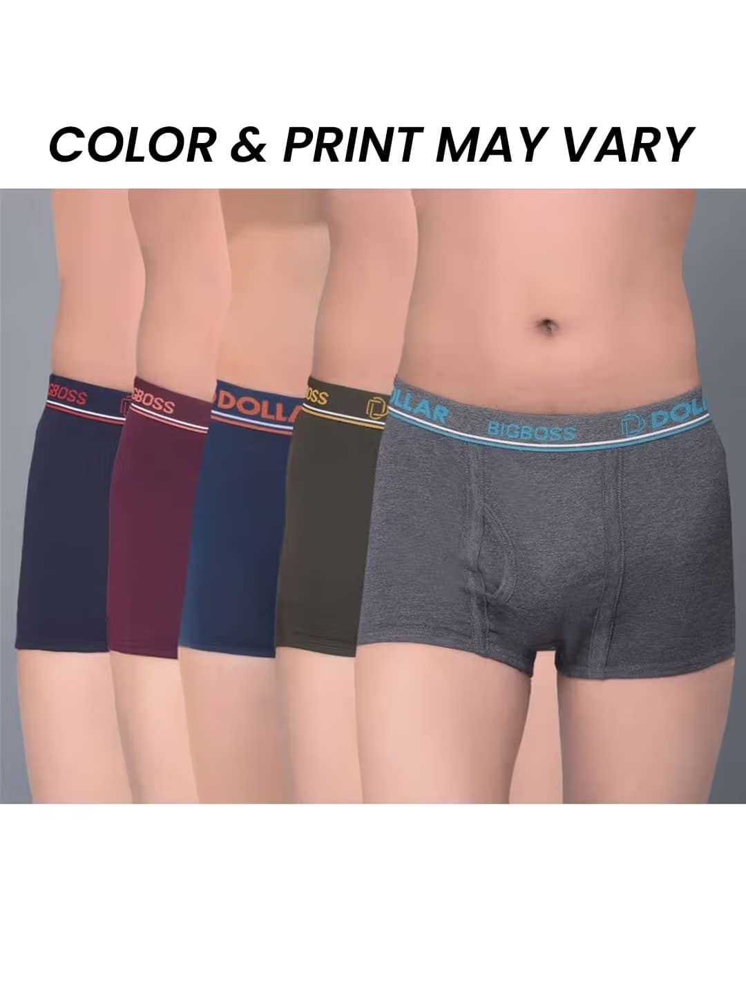 Dollar Bigboss Pack of 5 Boys Cotton Blend Trunks ( Multi Color ) - Nightwear & Loungewear | Buy online on ZillyBuy