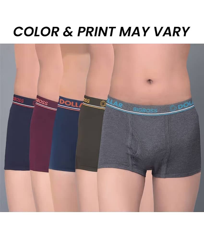 Dollar Bigboss Pack of 5 Boys Cotton Blend Trunks ( Multi Color ) - Nightwear & Loungewear | Buy online on ZillyBuy