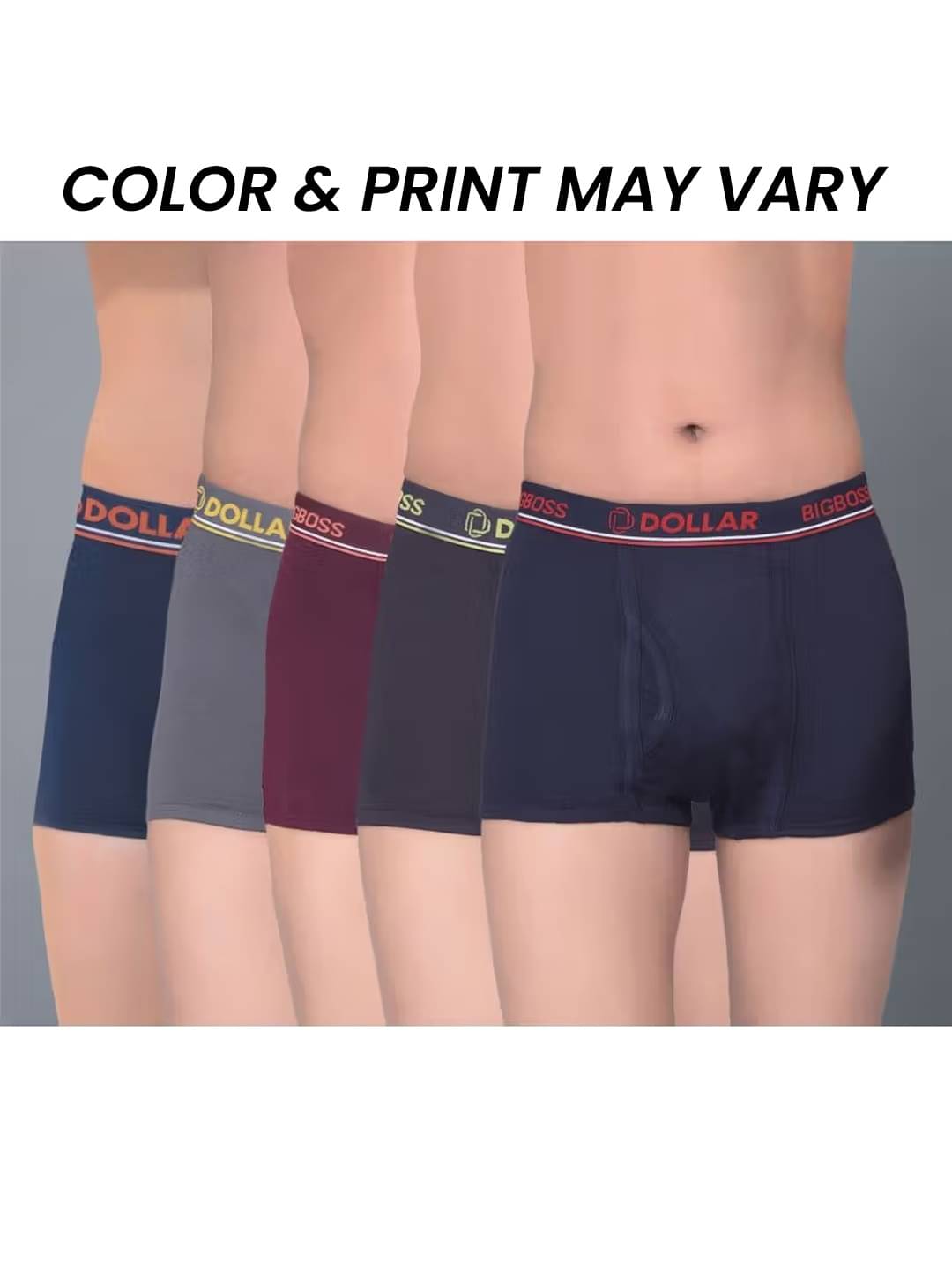    			Dollar Bigboss Pack of 5 Boys Cotton Blend Trunks ( Multi Color )
