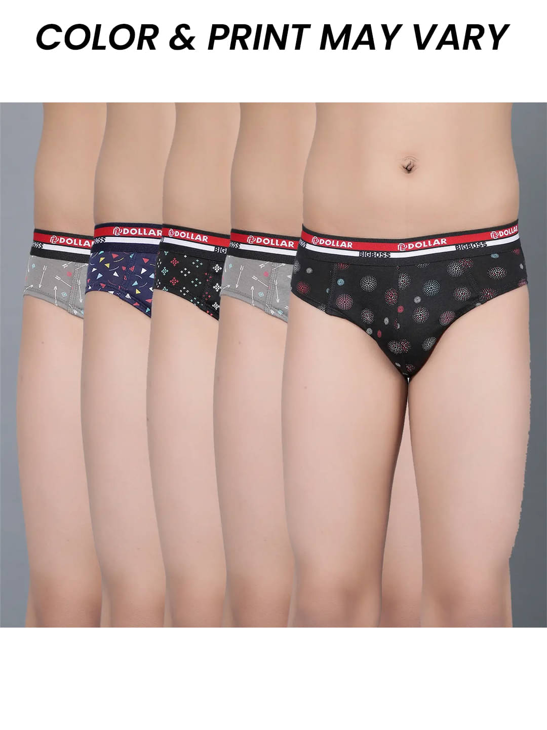     			Dollar Bigboss Pack of 5 Boys Cotton Blend Briefs ( Multi Color )