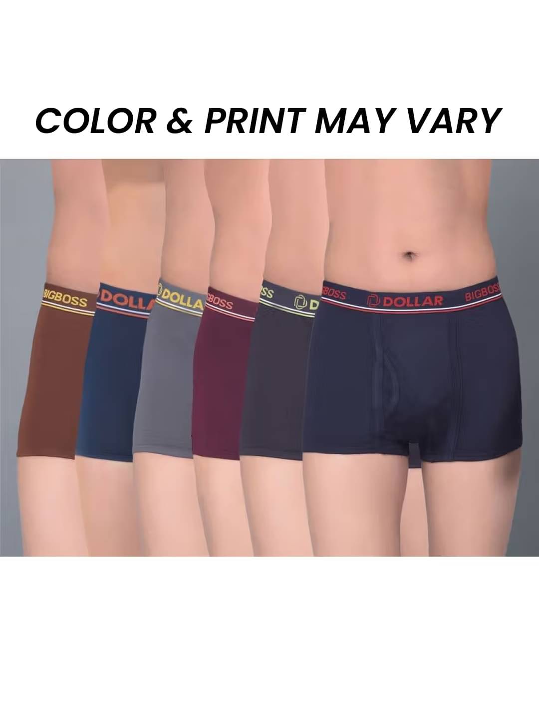     			Dollar Bigboss Pack of 6 Boys Cotton Blend Trunks ( Multi Color )