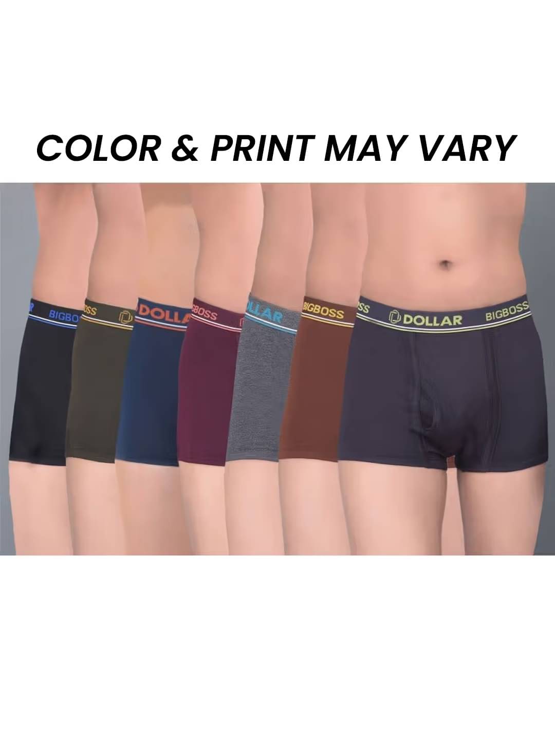     			Dollar Bigboss Pack of 7 Boys Cotton Blend Trunks ( Multi Color )