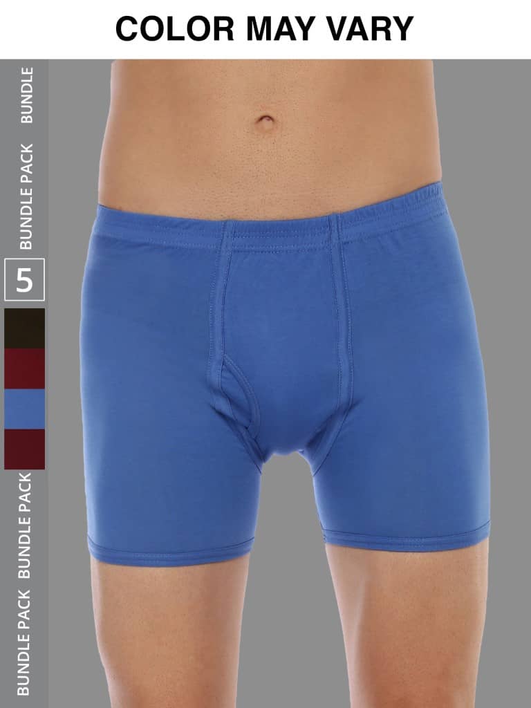 Dollar Lehar Mens Combed Cotton Trunk - Pack of 5 - (Colour May Vary)