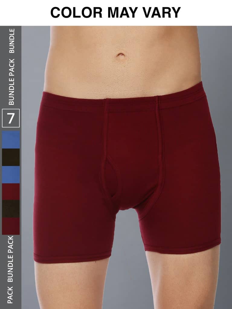 Dollar Lehar Mens Combed Cotton Trunk - Pack of 7 - (Colour May Vary)