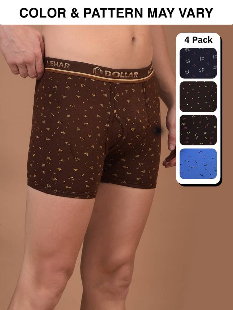 Dollar Pack of 4 Cotton Blend Trunks For Men's ( Multicolor6 ) Dollar Pack of 4 Cotton Blend Trunks For Men's ( Multicolor6 )