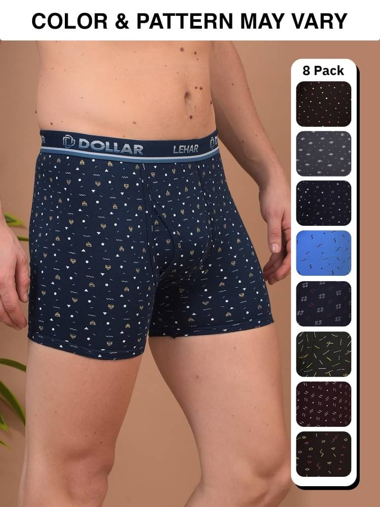 Dollar Pack of 8 Cotton Blend Trunks For Men's ( Multicolor14 ) Dollar Pack of 8 Cotton Blend Trunks For Men's ( Multicolor14 )