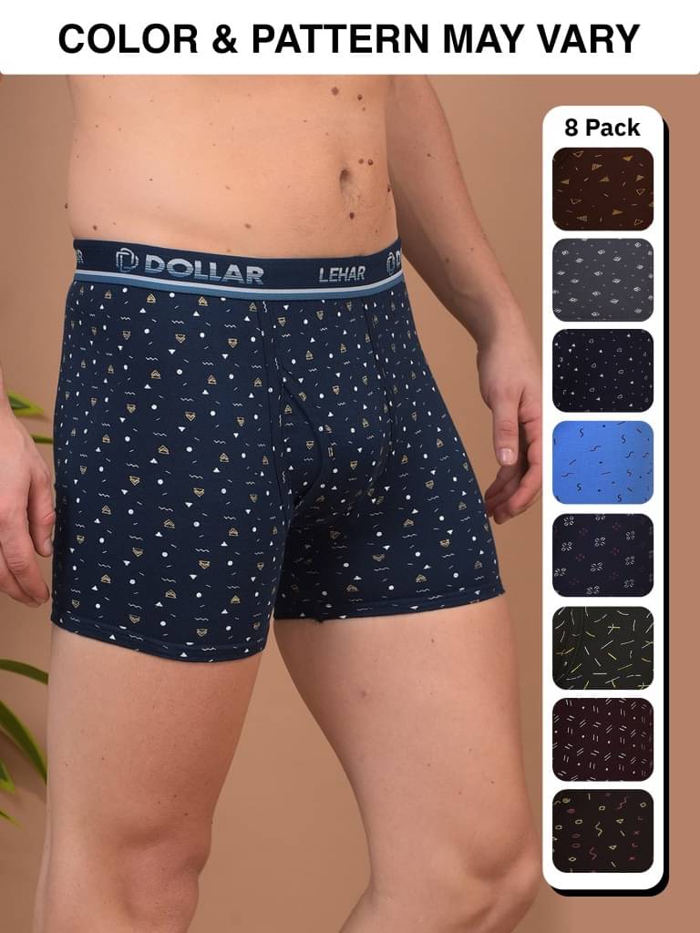 Dollar Pack of 8 Cotton Blend Trunks For Men's ( Multicolor13 ) Dollar Pack of 8 Cotton Blend Trunks For Men's ( Multicolor13 )