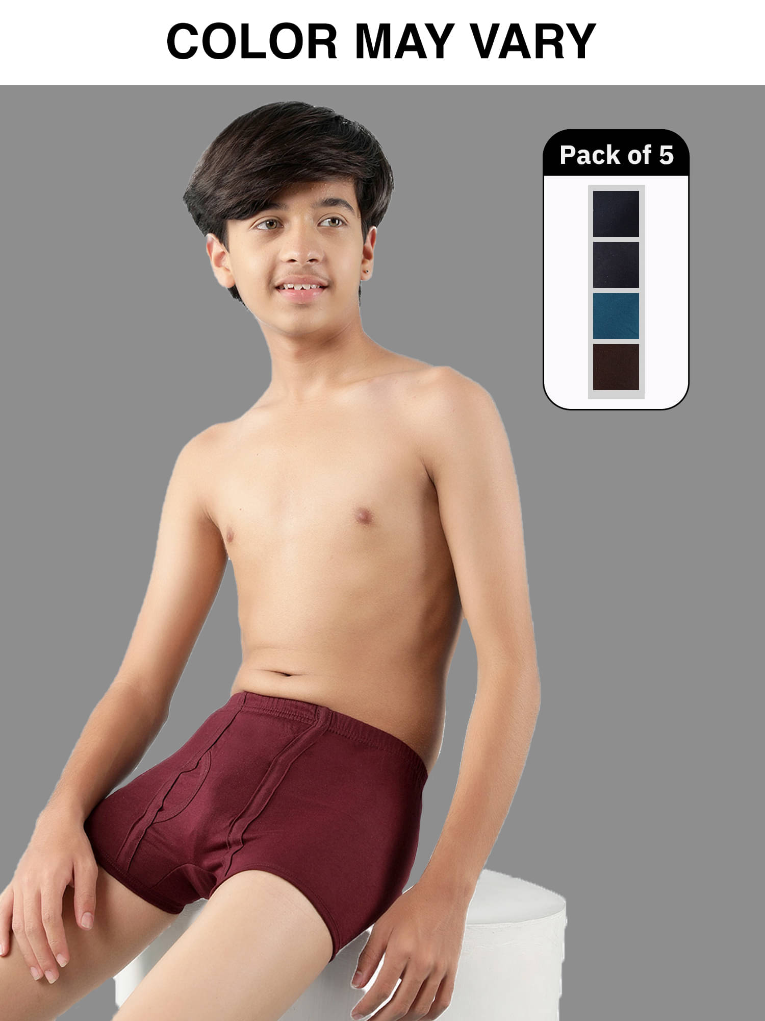     			Dollar lehar Pack of 5 Boys Cotton Trunks ( Multicolor 10 )