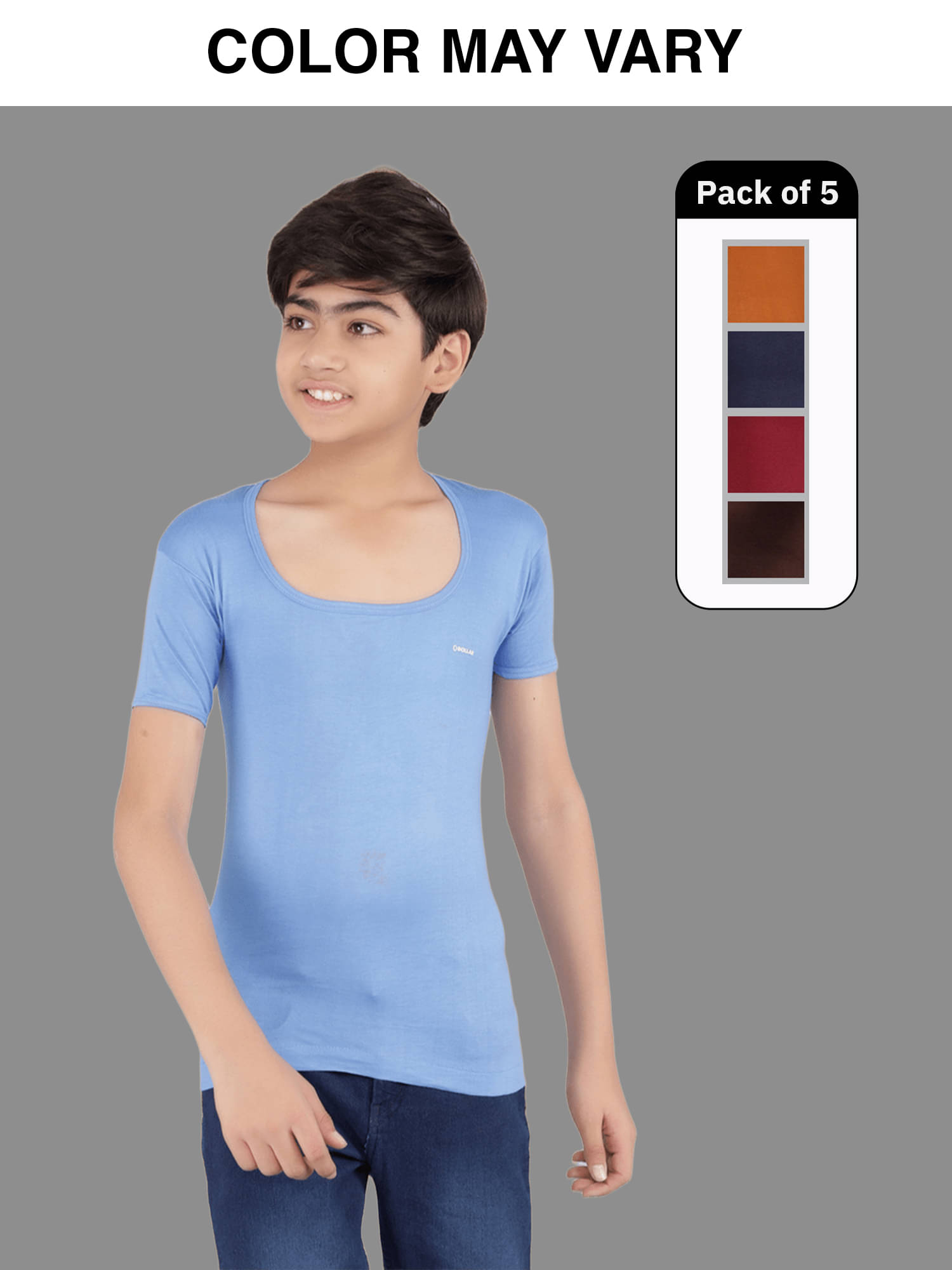 Dollar lehar Pack of 5 Boys Cotton Vest ( Multicolor 8 ) Dollar lehar Pack of 5 Boys Cotton Vest ( Multicolor 8 )