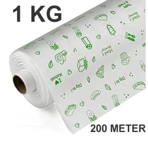 FOOD WRAPPING PAPER ROLL/PAPER /PAPER FOIL/BUTTER PAPER/ROTI Parchment Paper (1 KG)     			FOOD WRAPPING PAPER ROLL/PAPER /PAPER FOIL/BUTTER PAPER/ROTI Parchment Paper (1 KG)