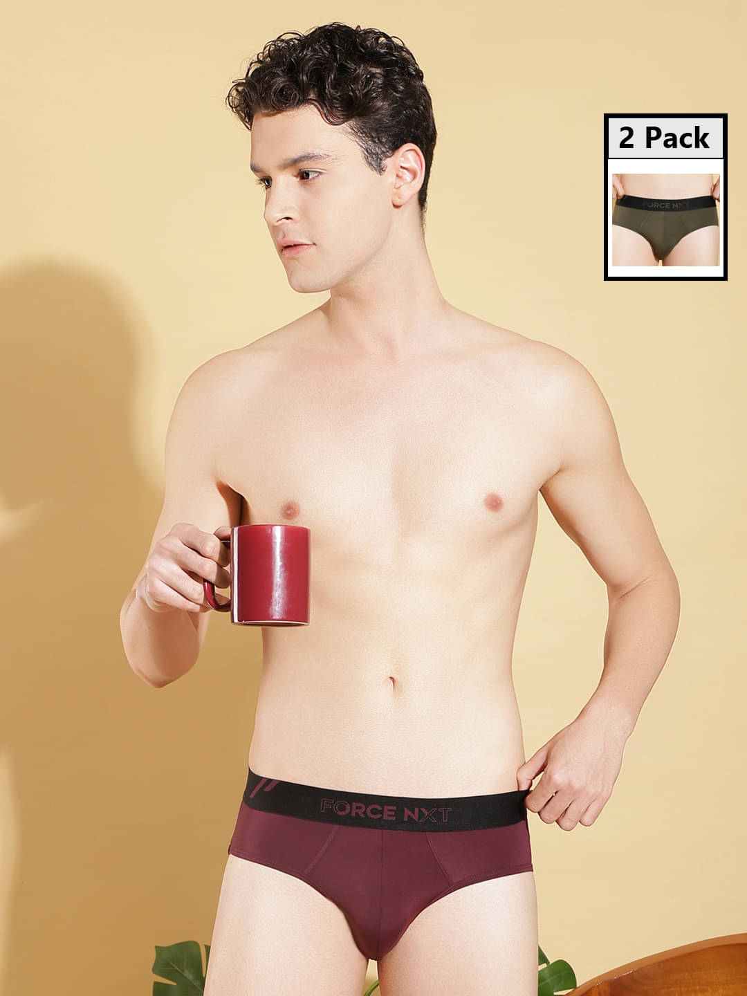 Force NXT Pack of 2 Cotton Briefs For Men's ( Multicolor8 ) Force NXT Pack of 2 Cotton Briefs For Men's ( Multicolor8 )