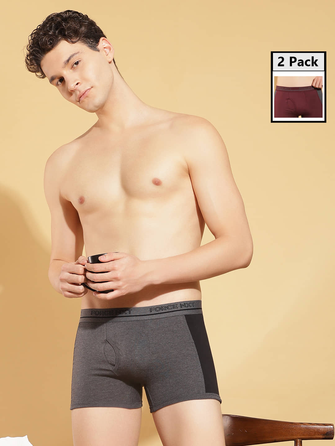 Force NXT Pack of 2 Cotton Trunks For Men's ( Multicolor )