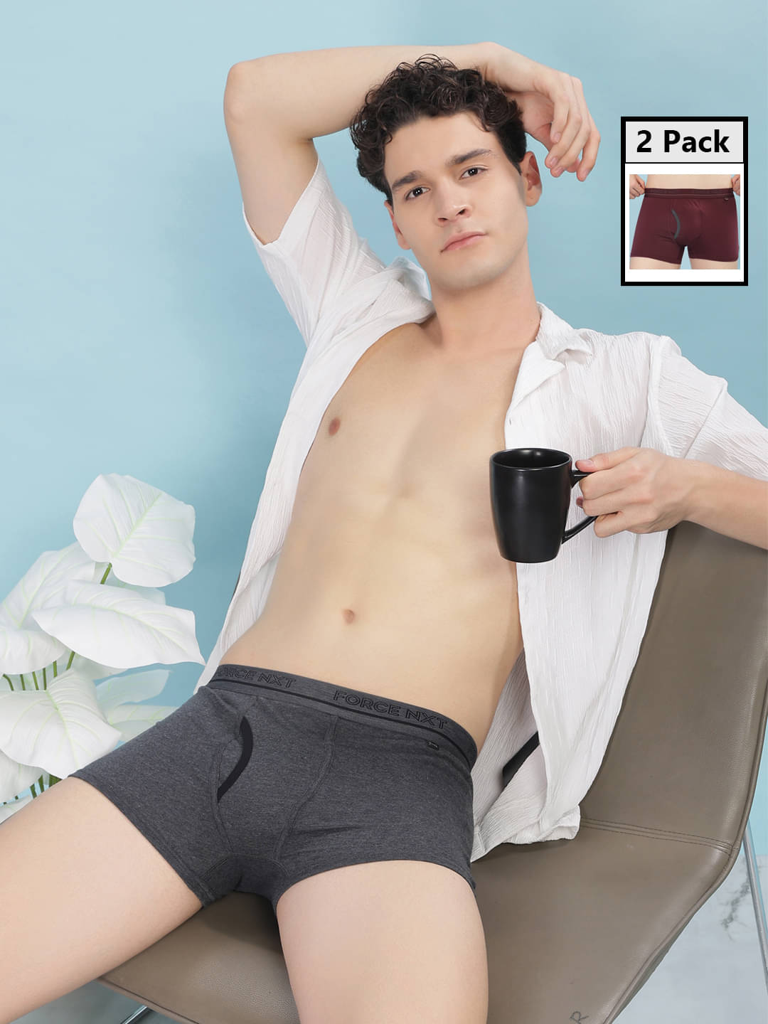 Force NXT Pack of 2 Cotton Trunks For Men's ( Multicolor )     			Force NXT Pack of 2 Cotton Trunks For Men's ( Multicolor )