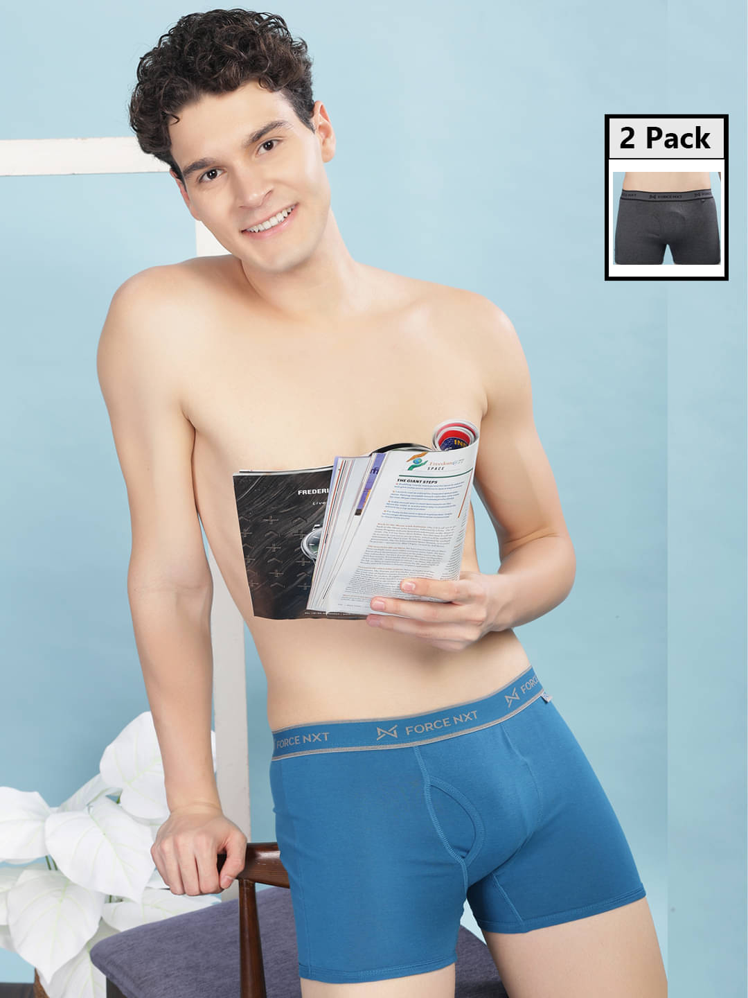     			Force NXT Pack of 2 Cotton Trunks For Men's ( Multicolor )