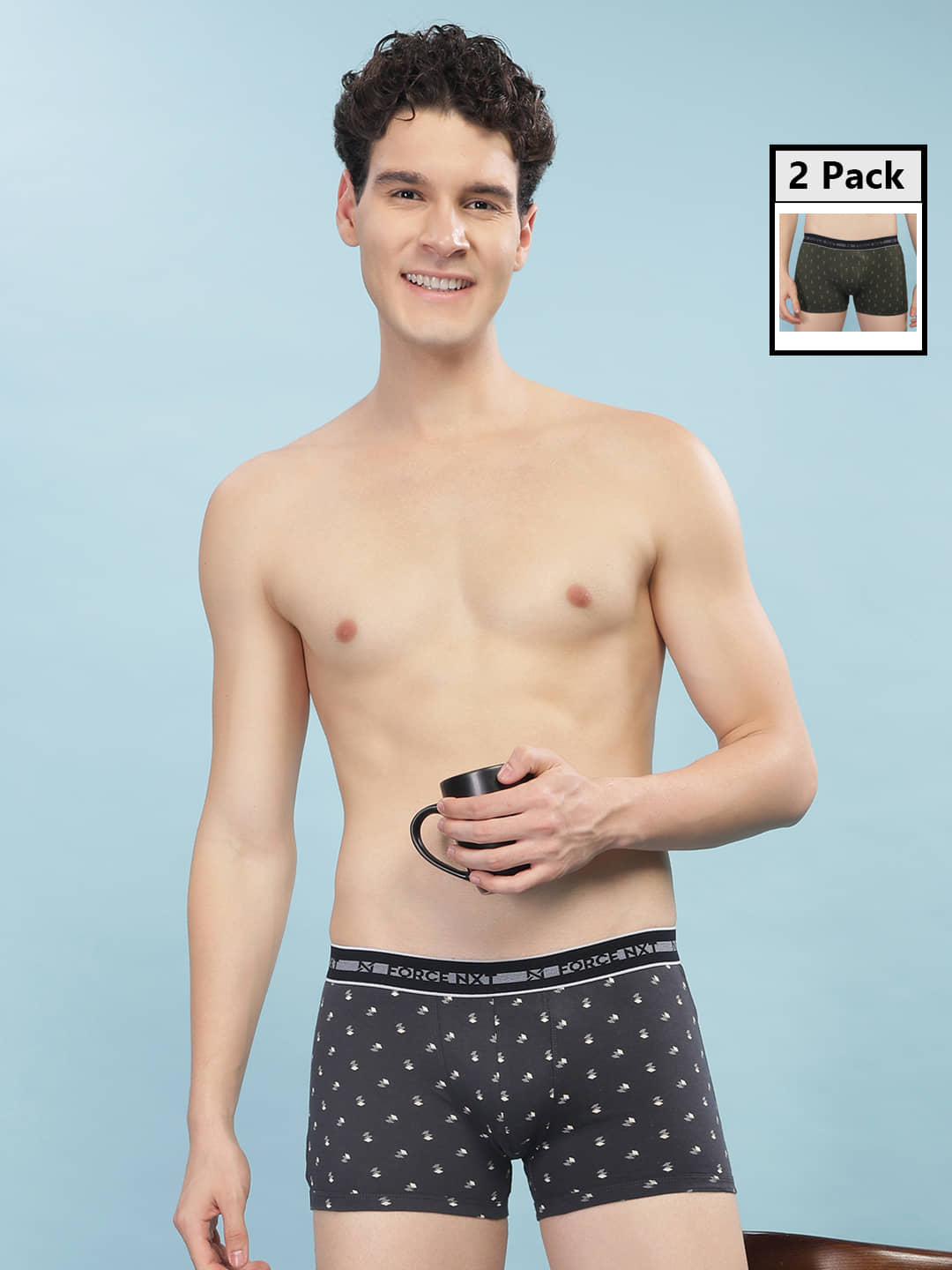 Force NXT Pack of 2 Cotton Trunks For Men's ( Multicolor )