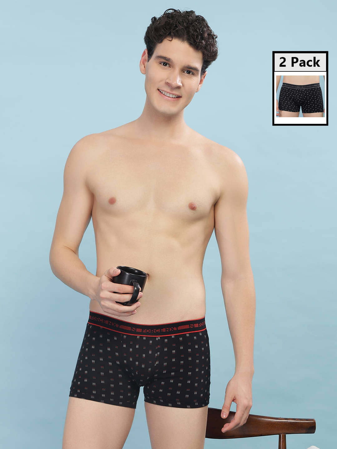     			Force NXT Pack of 2 Cotton Trunks For Men's ( Multicolor )
