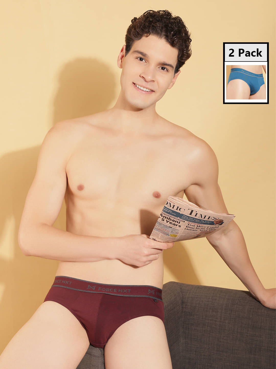     			Force NXT Pack of 2 Cotton Briefs For Men's ( Multicolor )