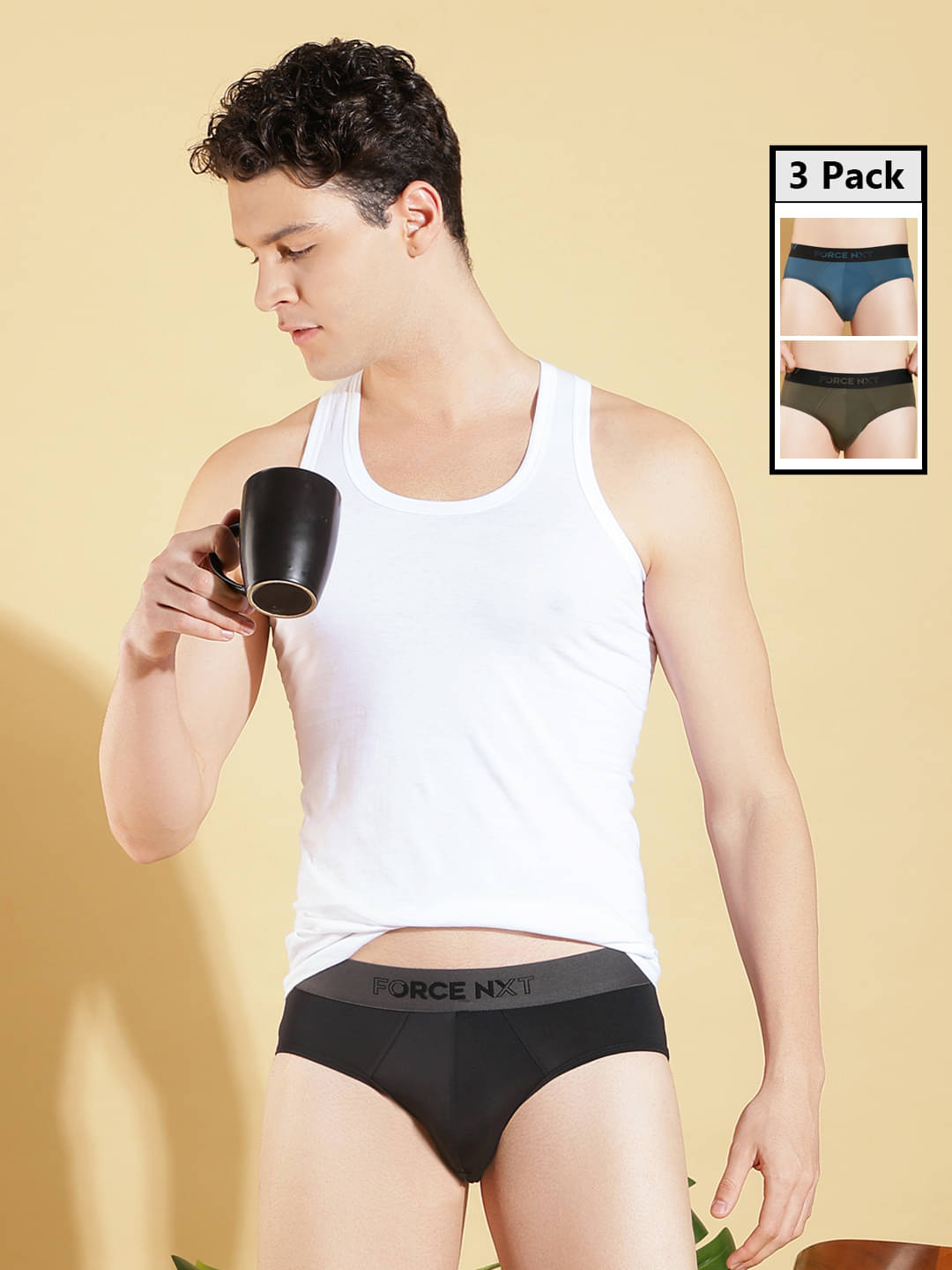     			Force NXT Pack of 3 Cotton Briefs For Men's ( Multicolor14 )