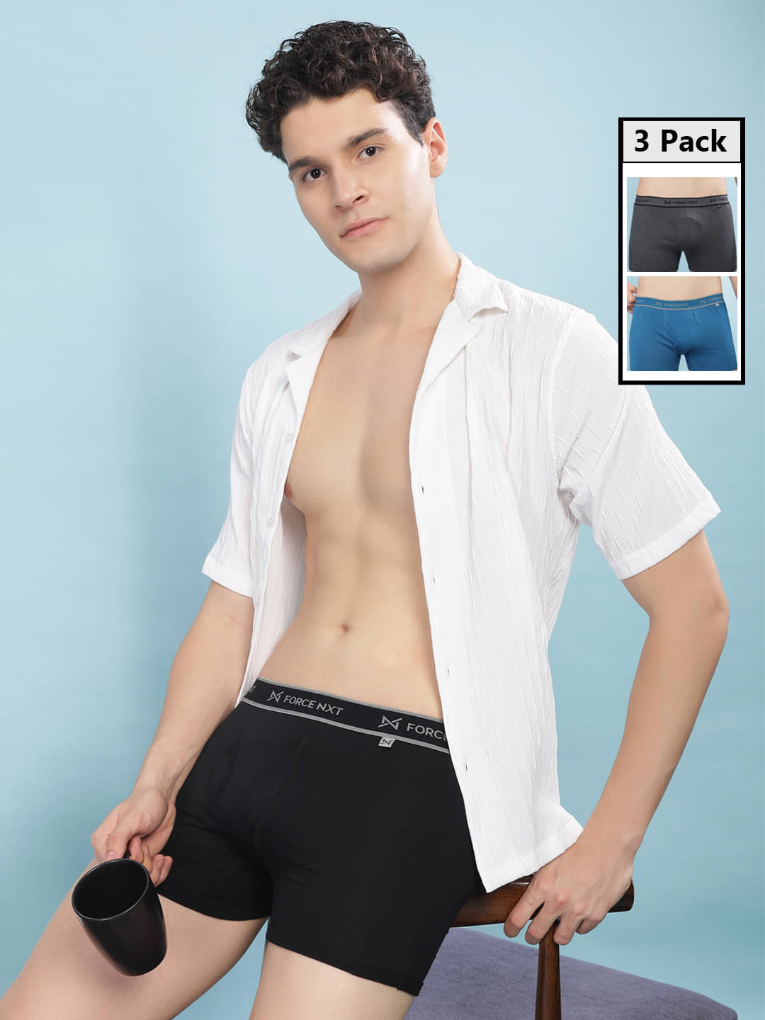Force NXT Pack of 3 Cotton Trunks For Men's ( Multicolor )     			Force NXT Pack of 3 Cotton Trunks For Men's ( Multicolor )
