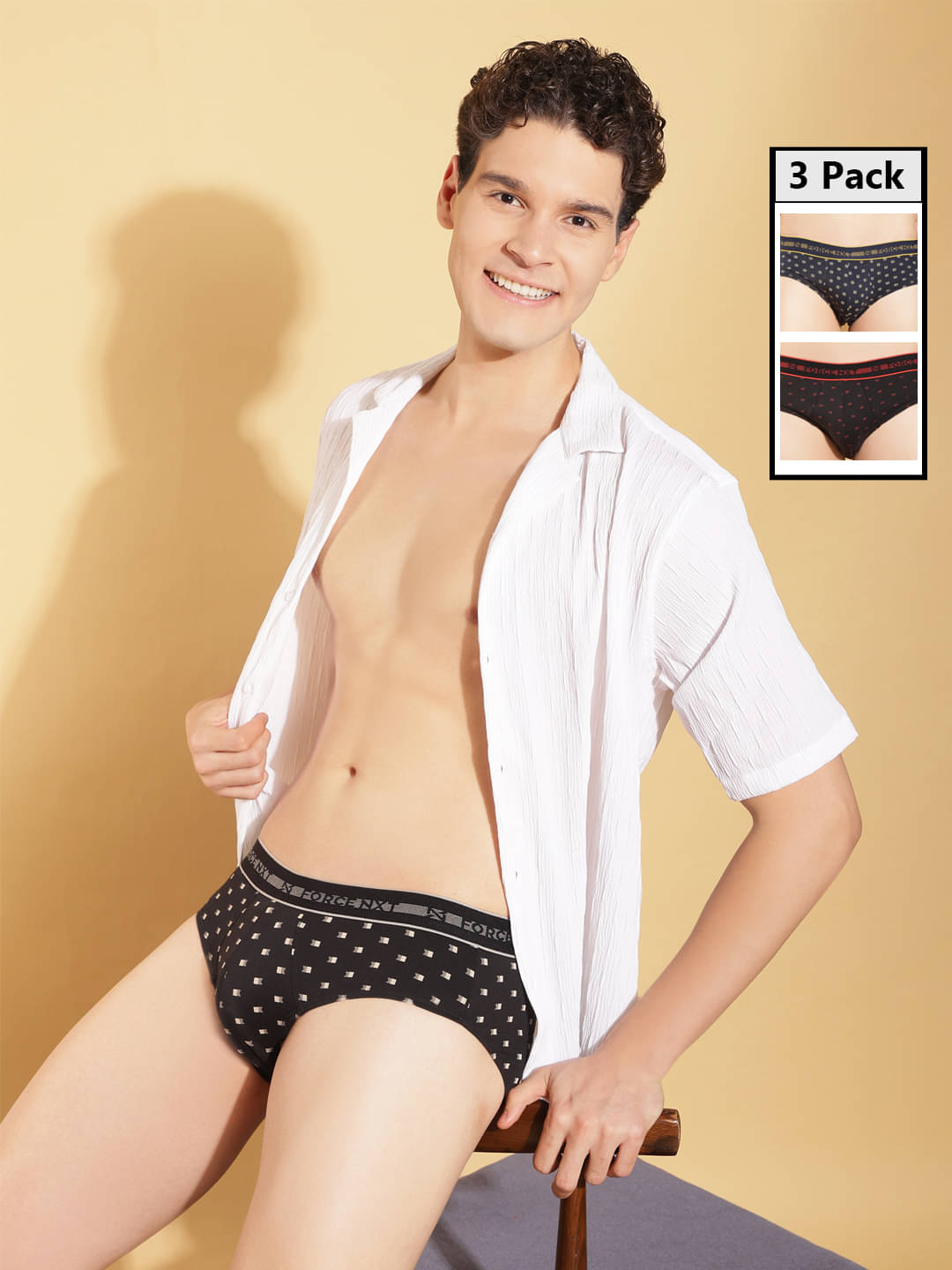 Force NXT Pack of 3 Cotton Briefs For Men's ( Multicolor ) Force NXT Pack of 3 Cotton Briefs For Men's ( Multicolor )