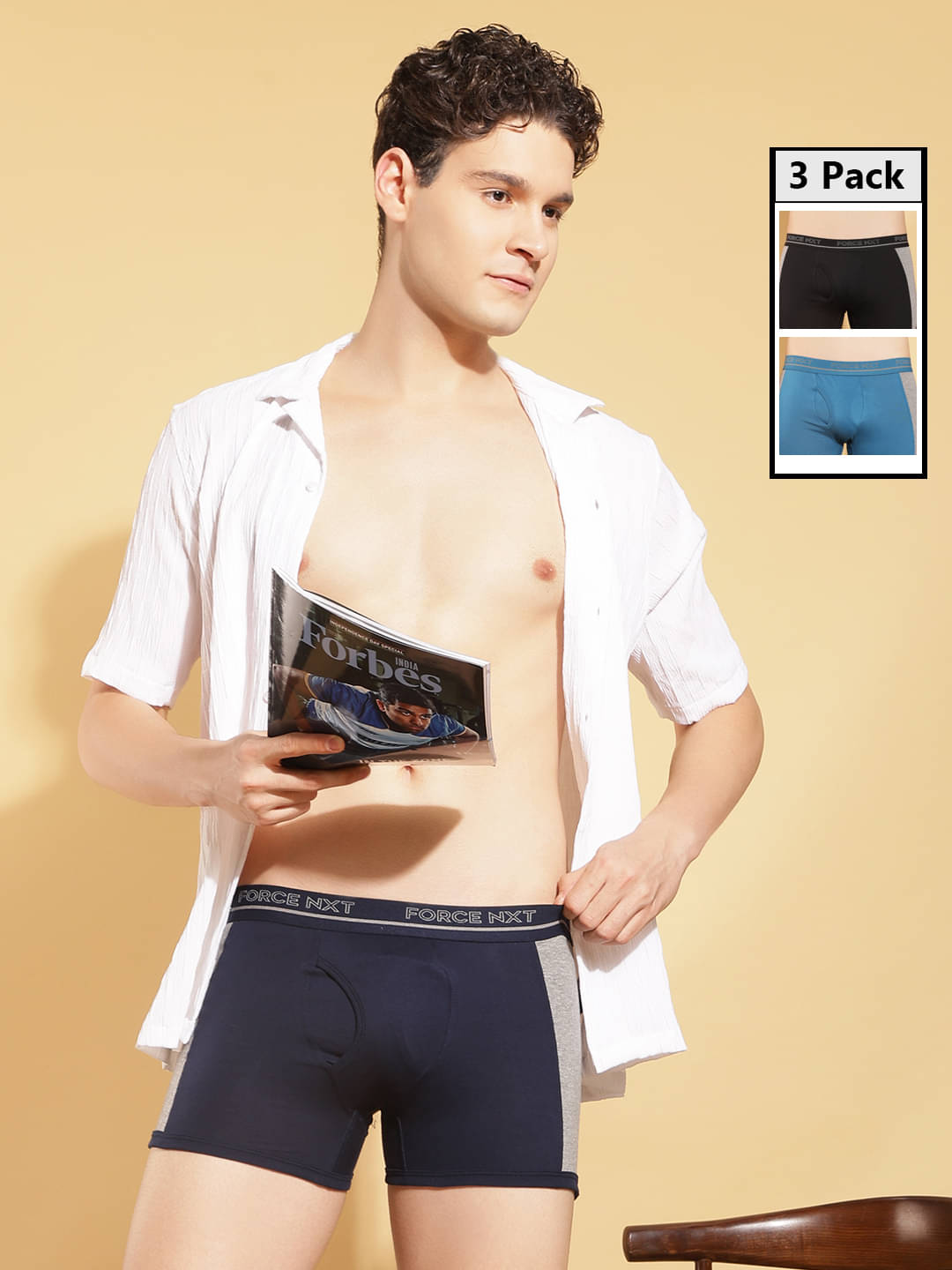 Force NXT Pack of 3 Cotton Trunks For Men's ( Multicolor ) Force NXT Pack of 3 Cotton Trunks For Men's ( Multicolor )