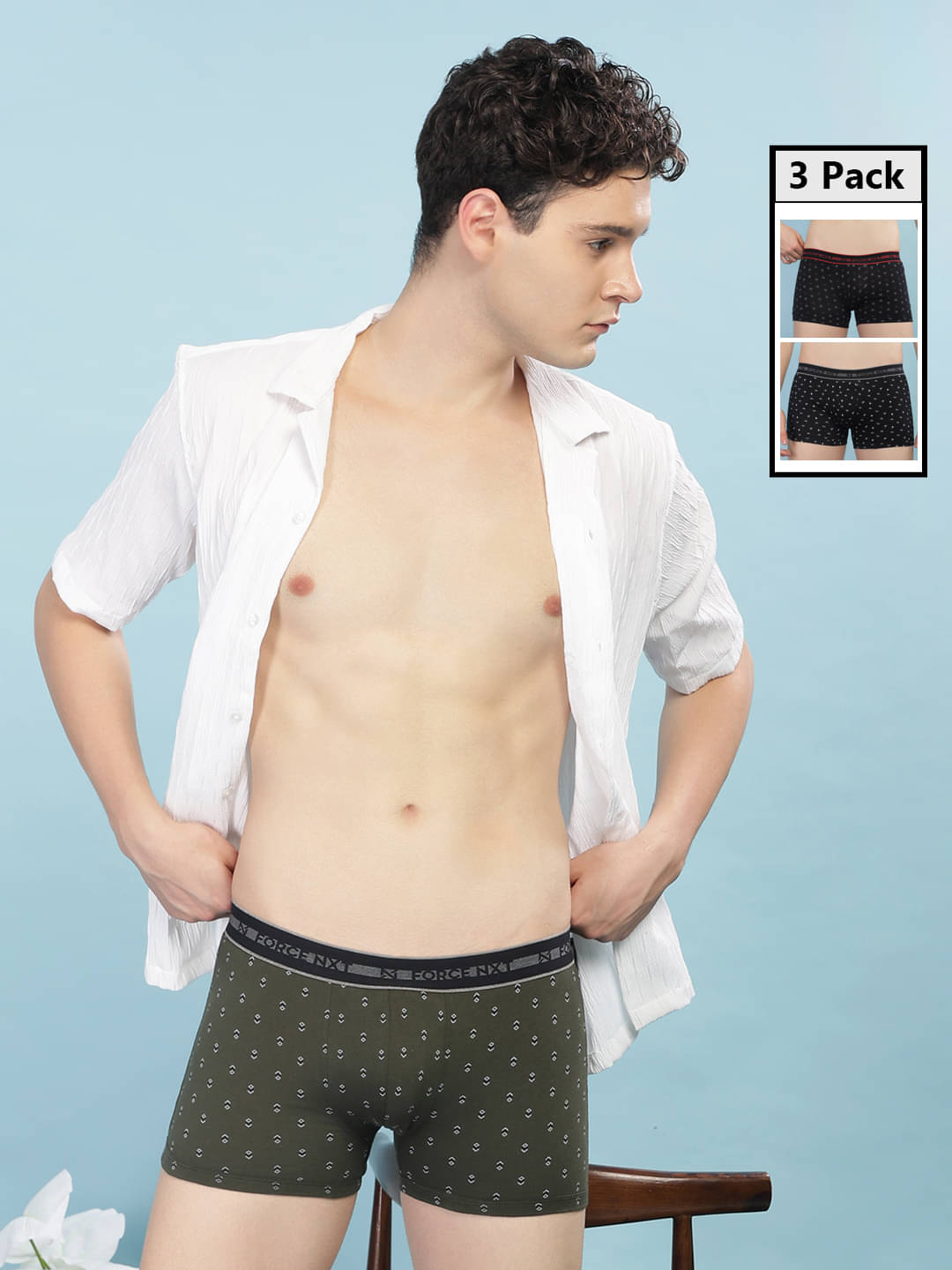 Force NXT Pack of 3 Cotton Trunks For Men's ( Multicolor ) Force NXT Pack of 3 Cotton Trunks For Men's ( Multicolor )