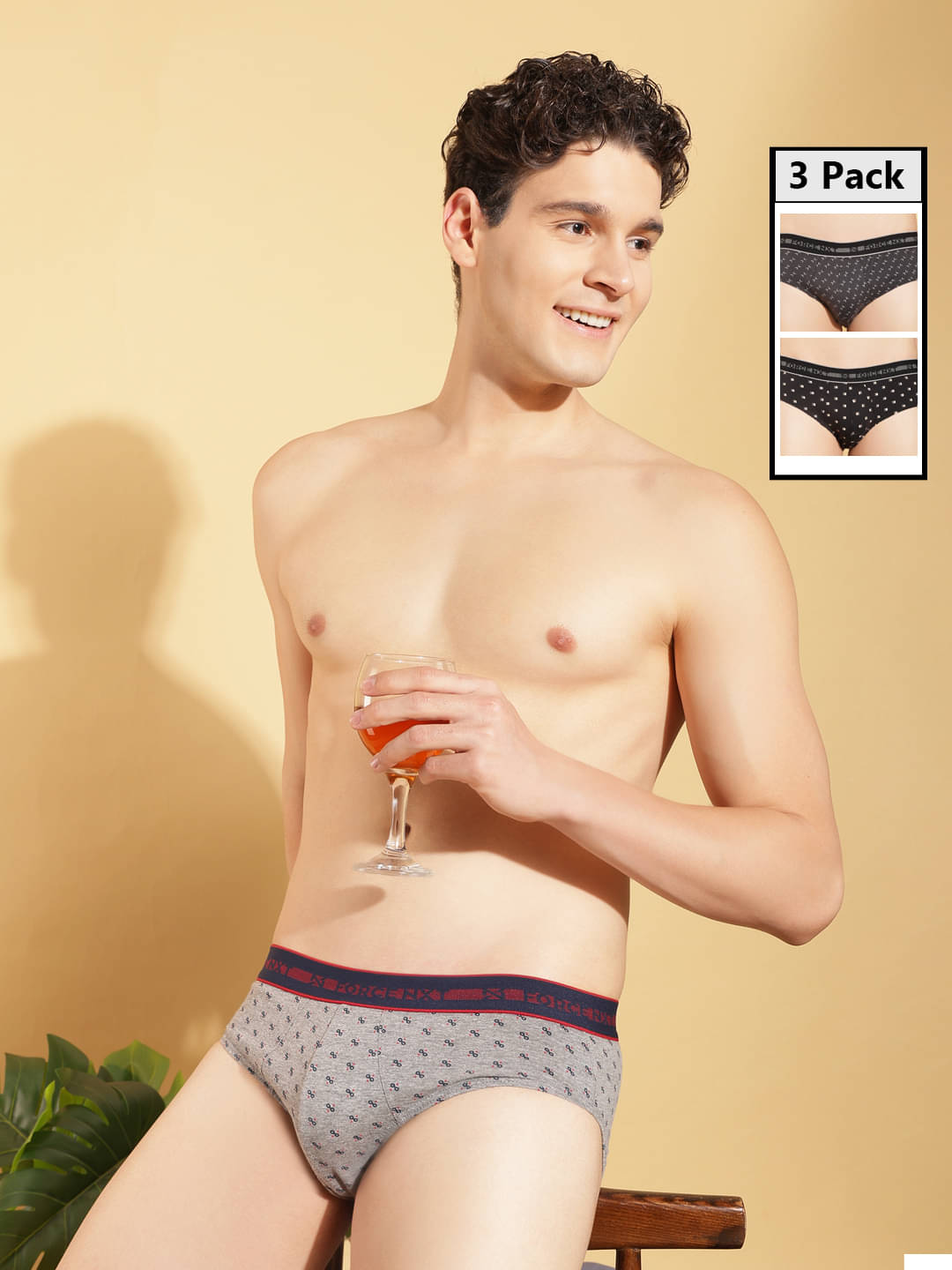     			Force NXT Pack of 3 Cotton Briefs For Men's ( Multicolor )