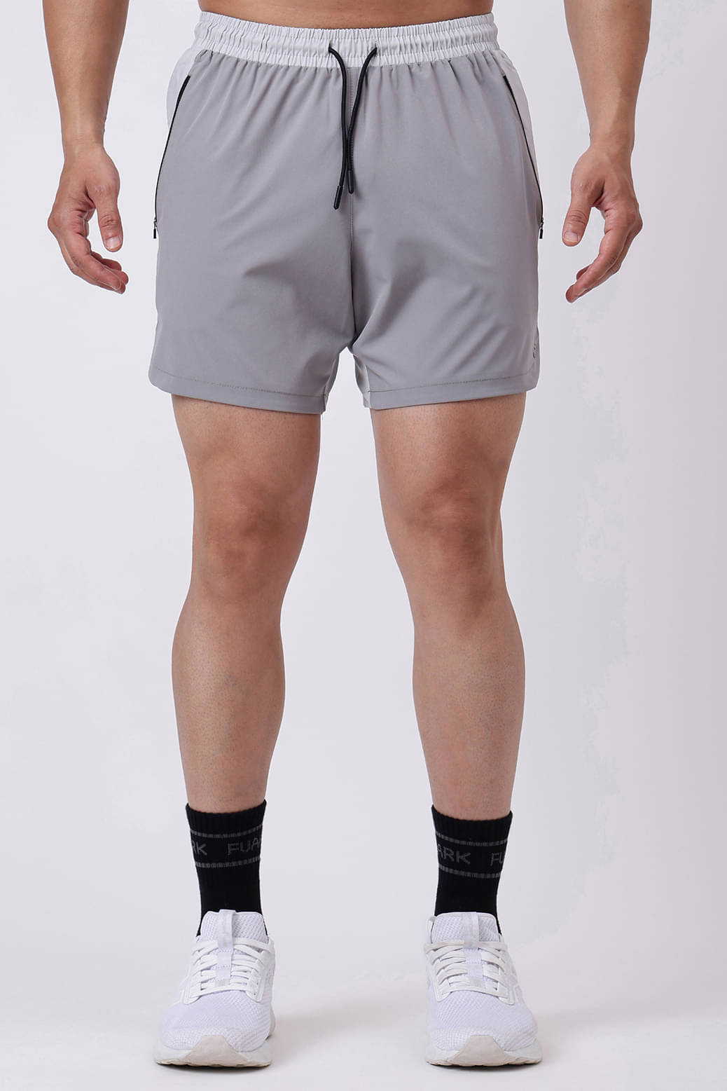     			Fuaark Grey Polyester Lycra Men's Gym Shorts ( Pack of 1 )