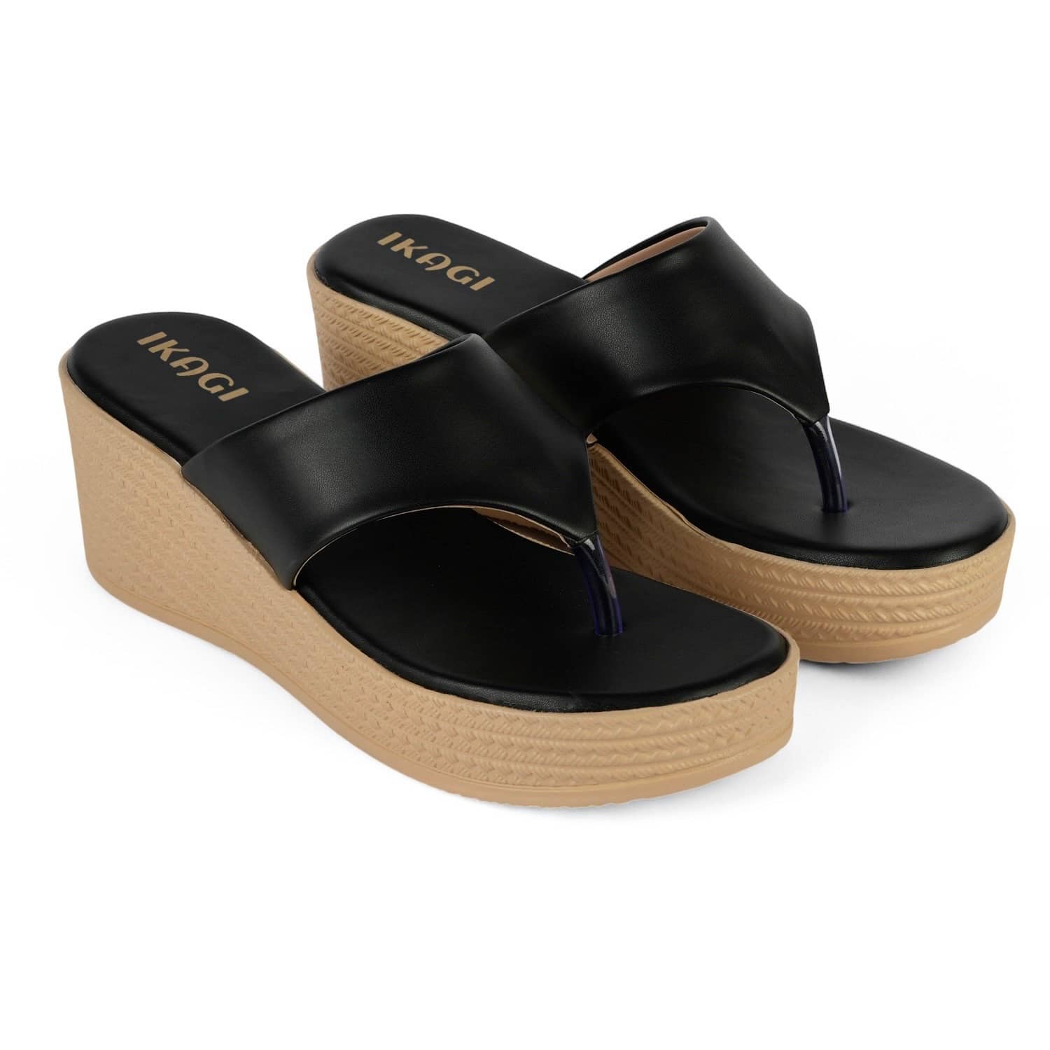 IKAGI Black Women's Slip On Heels - Heels | Buy online on ZillyBuy